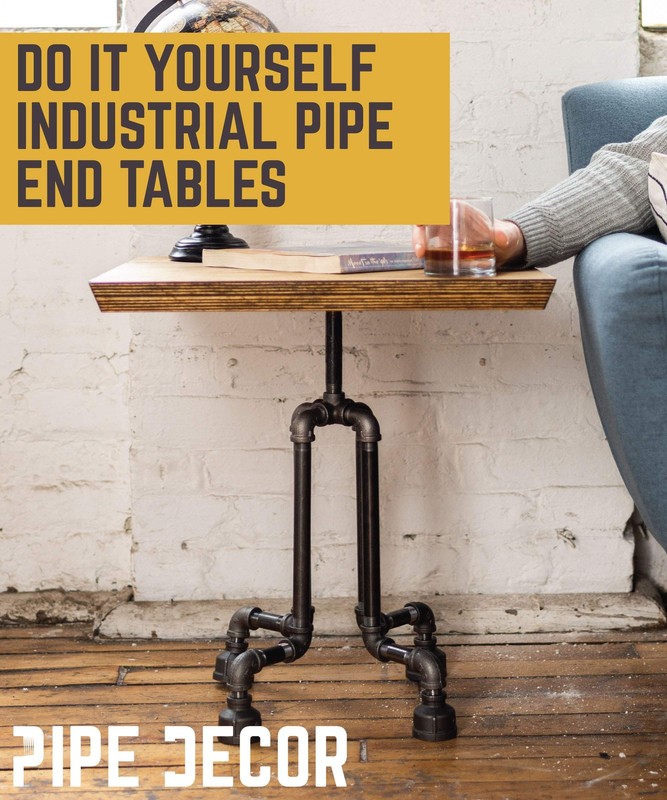 End Table Leg Set, Rustic Industrial Side Table Base Kit, Dark Grey Black Rou... gallery