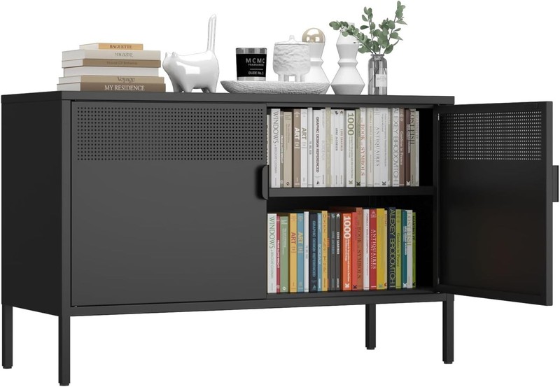Cofar Storage Cabinets Metal Utility with Adjustable Shelf Living Room Bedroom gallery