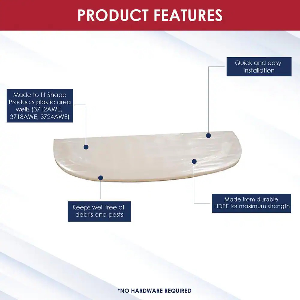 39 In. W X 13 In. Projection Polyethylene Straight Flat Window Well Cover gallery