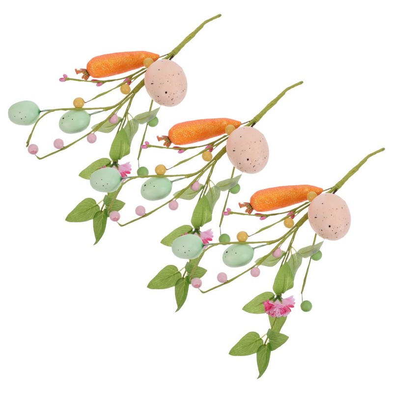 3 Pcs Easter Egg Tree Spring Floral Stems Artificial Decorations gallery