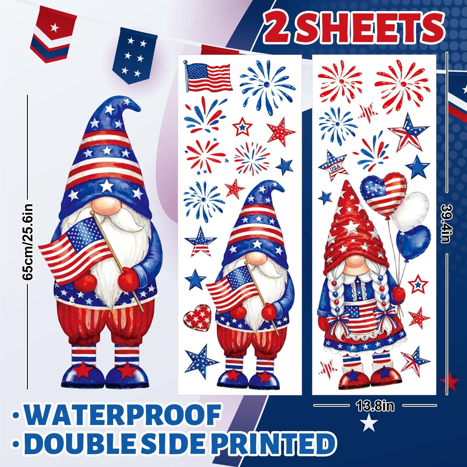 JarThenaAMCS 13.8 x 39.4'' Extra Large Patriotic x 39.4 inch, Red, Blue gallery