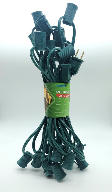 Aurio 25 Socket C7/C9 Commercial Grade Christmas Light Stringer 26' 12" Spacing gallery