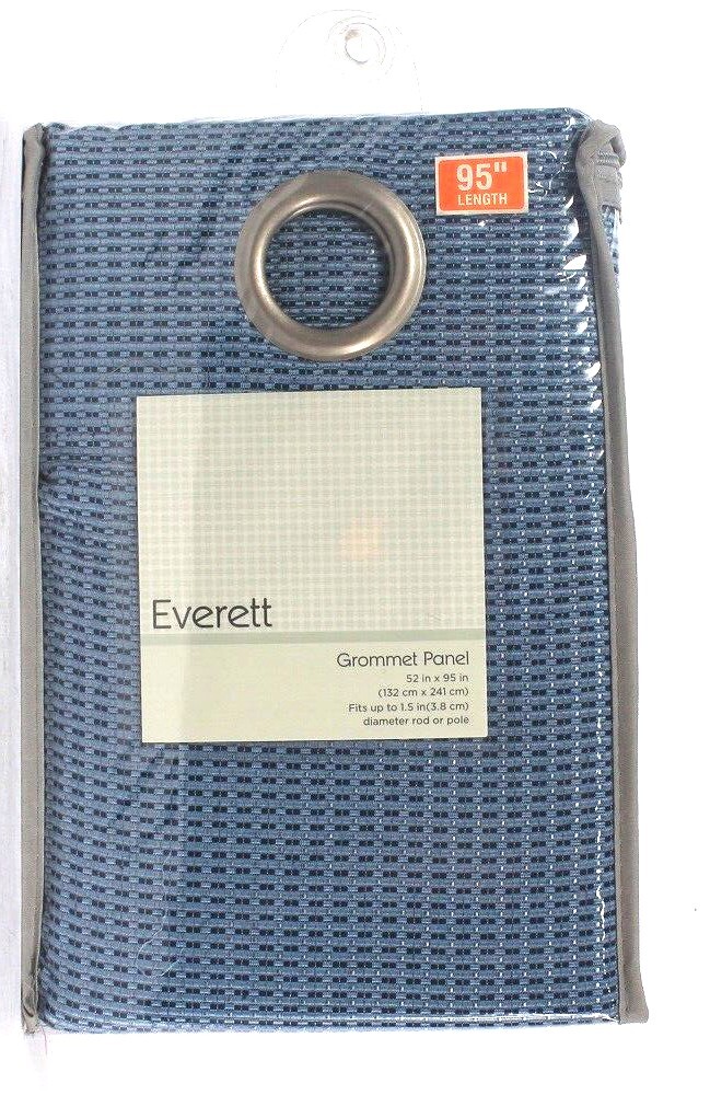 1 Count Zorlu Everett Indigo 52" X 95" Grommet Panel Polyester & Cotton Blend