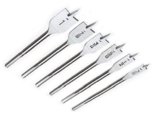 3/8", 1/2", 5/8", 3/4", 7/8", 1"inch 6pc Spade Paddle Flat Wood Boring Bits New gallery