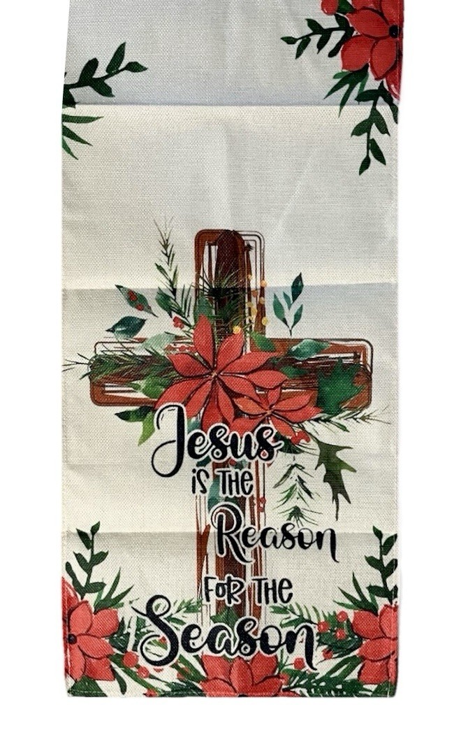 Jesus Is The Reason Christmas Table Runner 13 x 48 inch Religious Home Decor NEW gallery