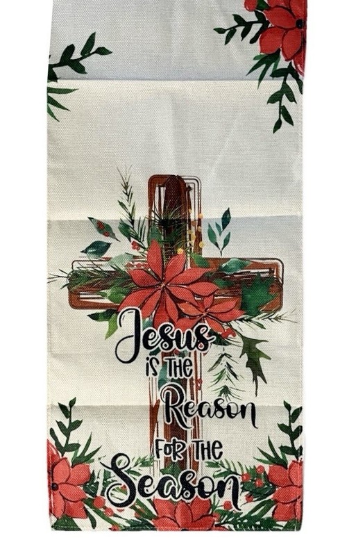 Jesus Is The Reason Christmas Table Runner 13 x 48 inch Religious Home Decor NEW gallery