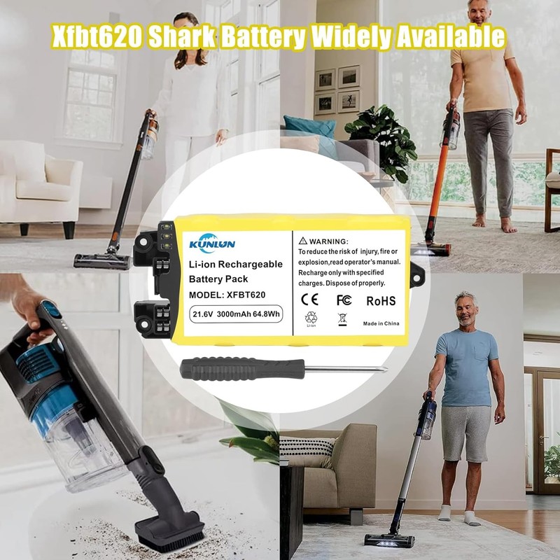 Replacement XFBT620 Battery for Shark Vacuums - IX141/IZ140/UZ145 21.6V 3000mA gallery