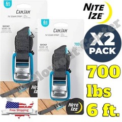 2-PACK Nite Ize CamJam Tie Down Straps, 6′ – 700 lbs Load Limit – FREE SHIPPPING