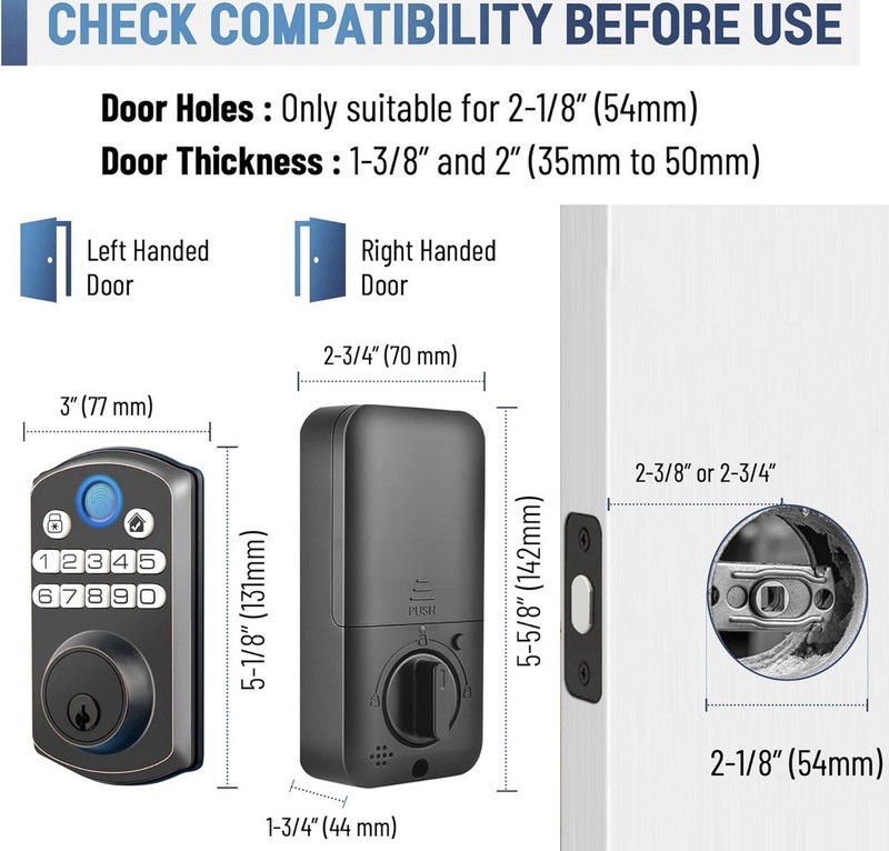 Locsmart fingerprint Door Lock Control Keyless Deadbolt AUTO LOCK gallery