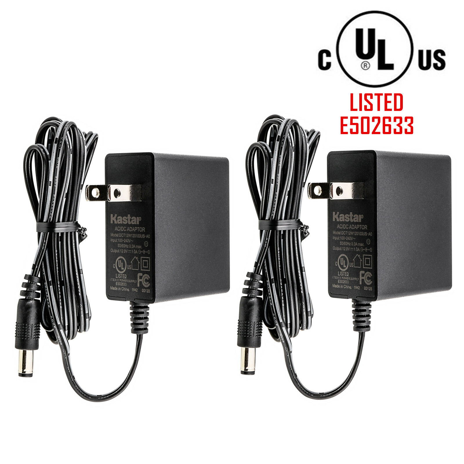 Kastar 2Pcs DC 12V 1A Power Supply Charger Adaptor for LED Strip Security Camera gallery