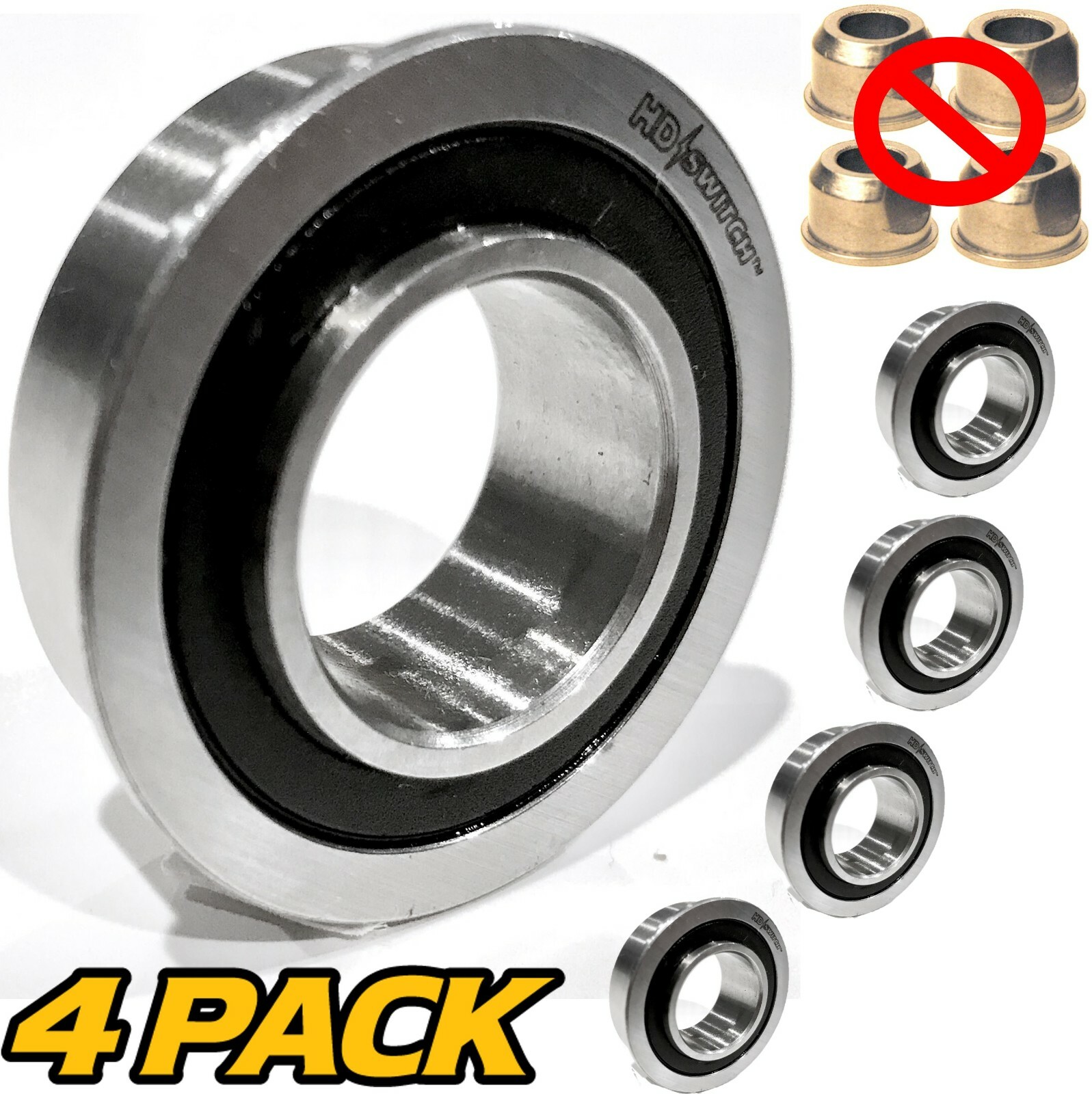 (4) Front Wheel Bushing to Bearing Conversion fits Snapper 1752171YP Upgrade gallery