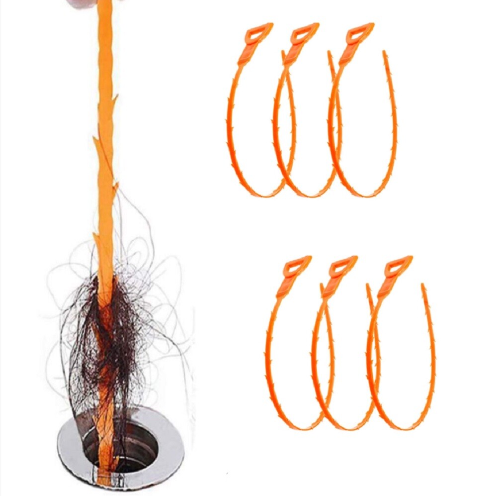 6Pcs 25 Inch Hair Drain Cleaner Tool Set -Snake Drain Clog Remover for Sink Tube gallery