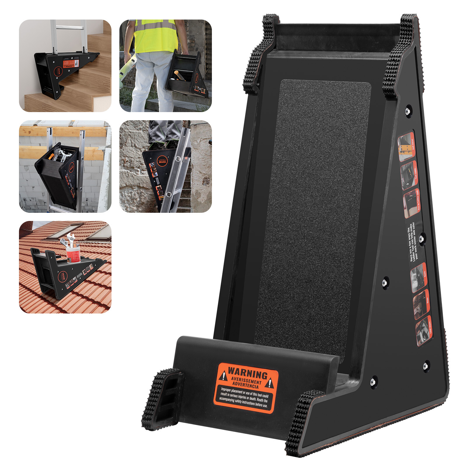 VEVOR Ladder Levler 380lbs Load PP Leveling Tool with Storage for Uneven Ground gallery