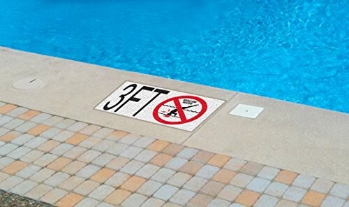 Ceramic Swimming Pool Waterline Depth Marker "5 1/2 FT" Smooth Finish, 4" Font gallery