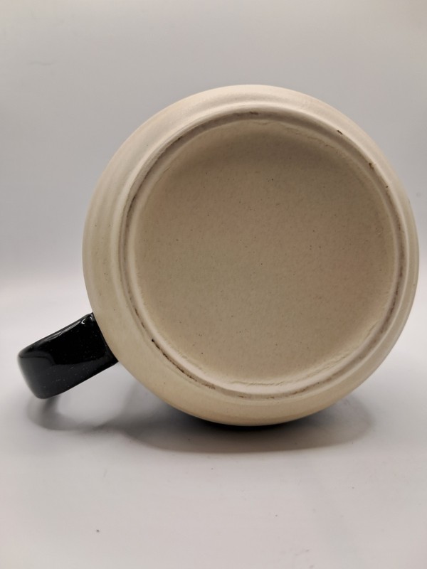 Black Tiny Speckles Ribbed Glossy Glazed Pottery Coffee Mug Tea Cup 4.5" Tall gallery