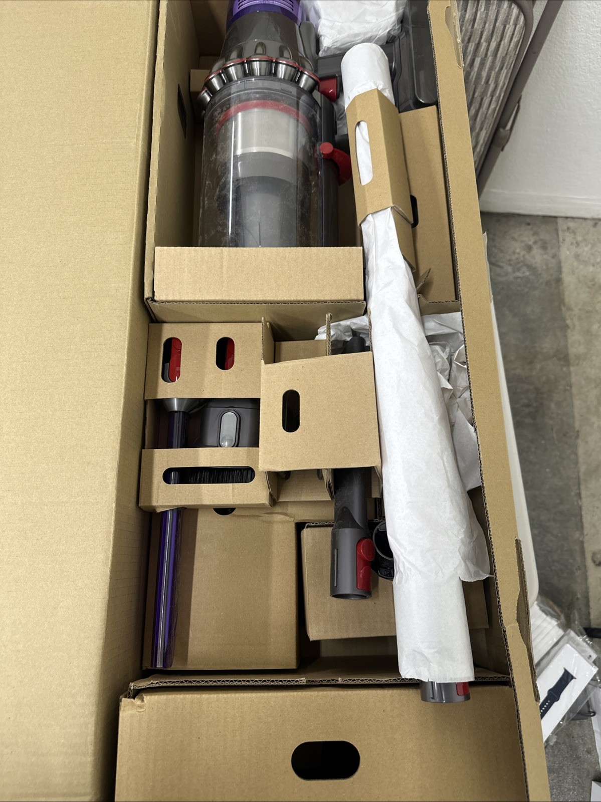 Dyson Outsize Total Clean Cordless Stick Vacuum Cleaner - Nickel/Red gallery