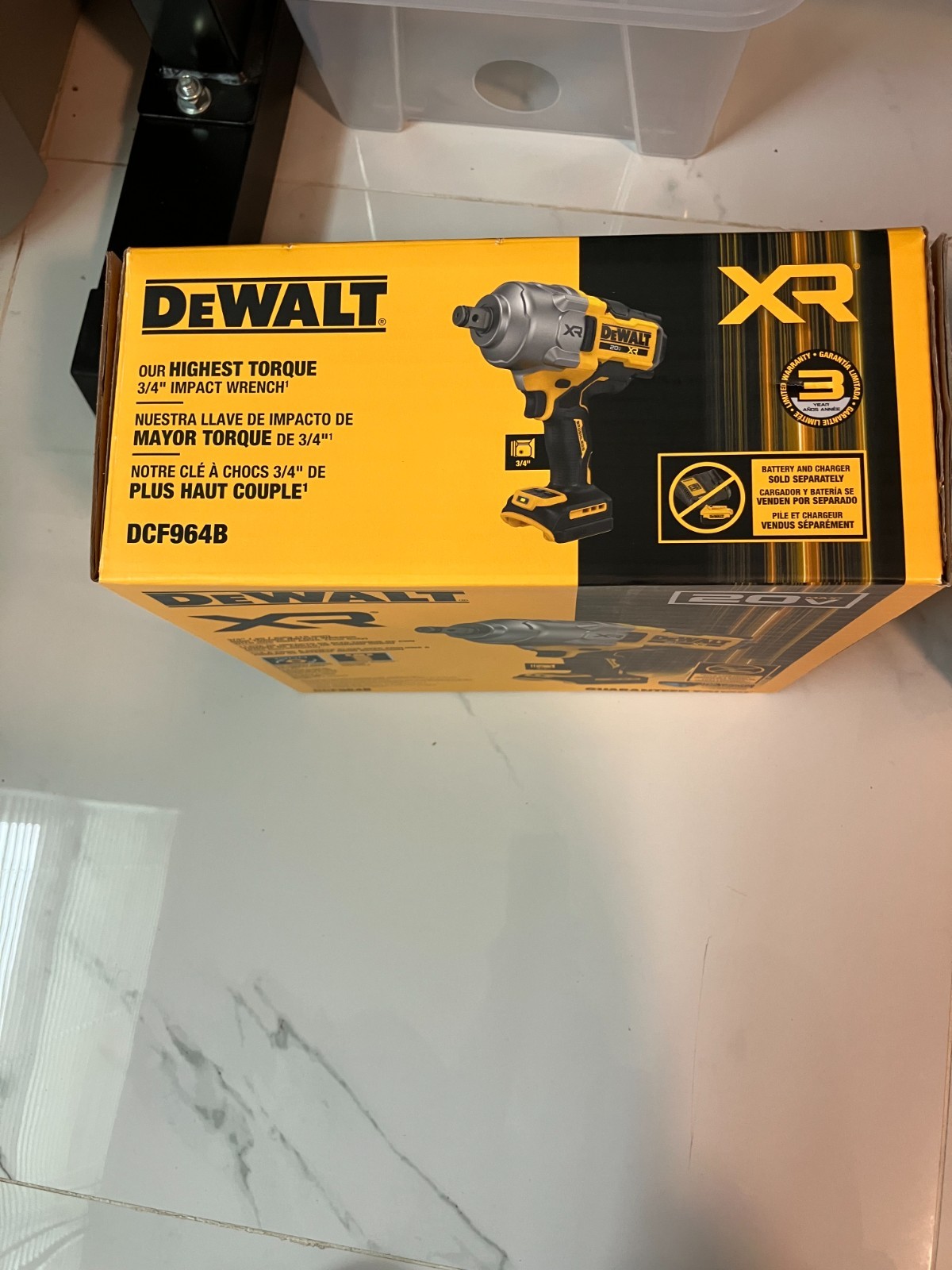 Dewalt DCF964B MAX 20V 3/4" High Torque Cordless Impact Wrench Kit~NEW SEALED! gallery