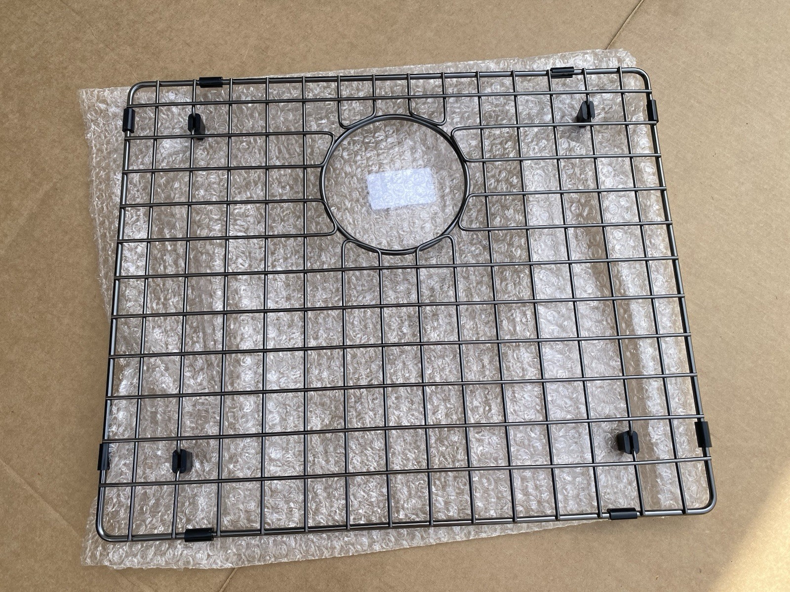 StarStar Kitchen Sink Bottom Grid Protector 18"x15" Rear Drain Matte Black SS gallery