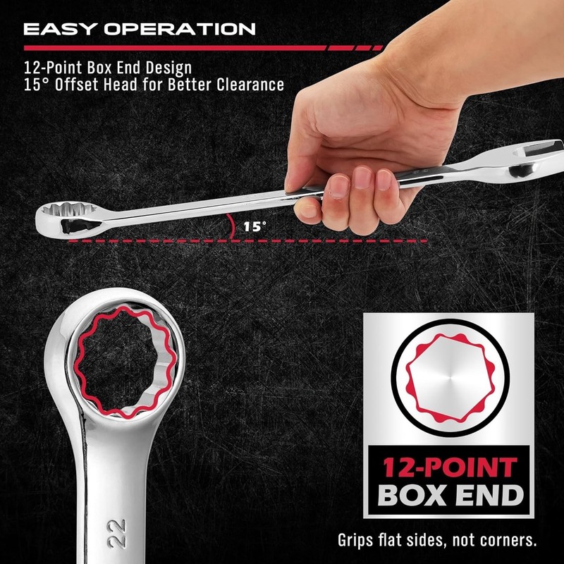 30-Piece Combination Wrench Set - Open End Wrench Set with Organizer Professi... gallery