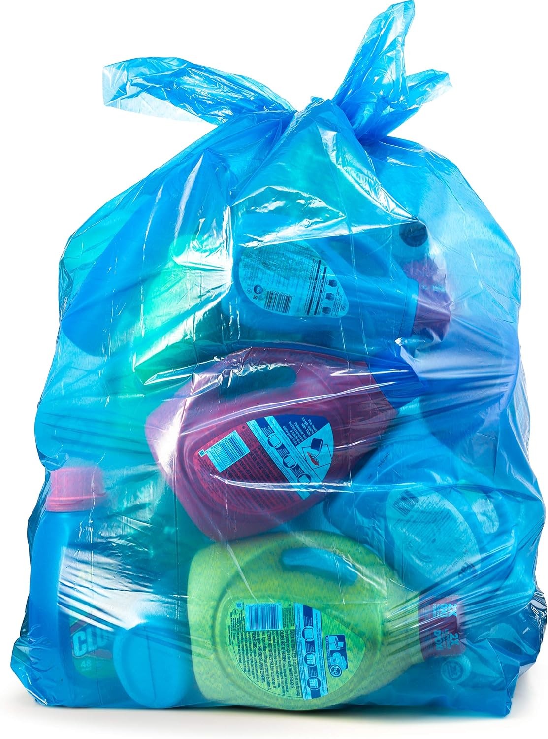 Trash Bags 55 Gallon, (50 count w/Ties) Large Blue Plastic Garbage Bags gallery