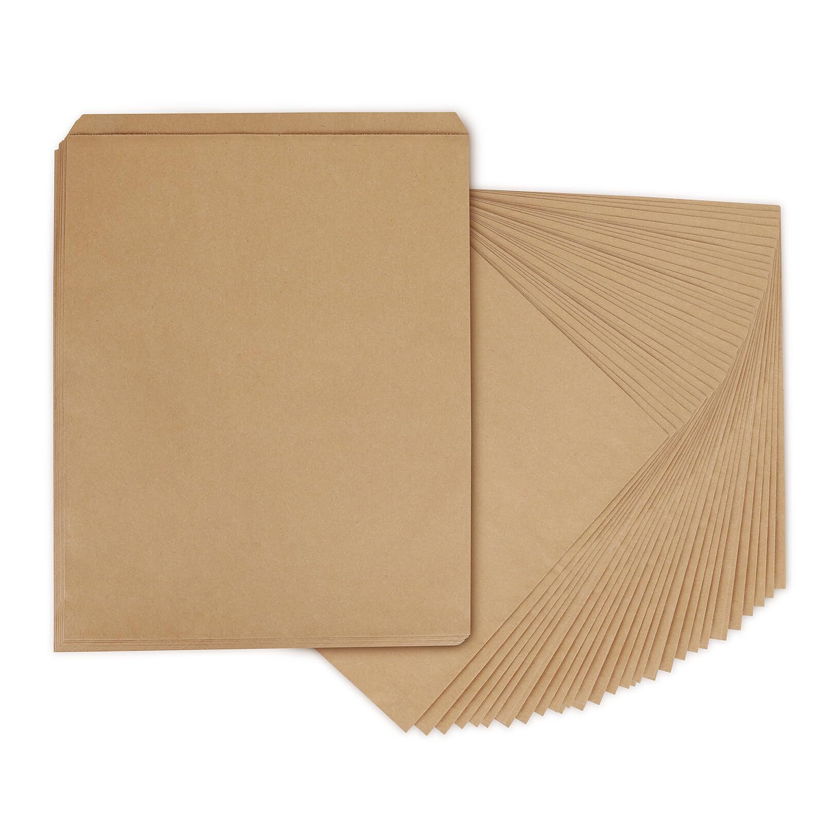 100 Pack 12x15 Inch Flat Kraft Paper Bags for Prints Crafts Shirts Packaging gallery