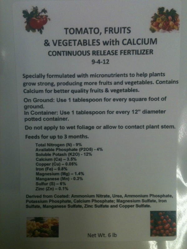 FERTILIZER TOMATO, FRUIT & VEGETABLE 9-4-12 with CALCIUM Continuous Rls 6 LB bag gallery