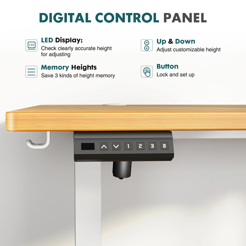 Electric Adjustable Height Standing Computer Desk Ergonomic Sit Stand Up Down gallery
