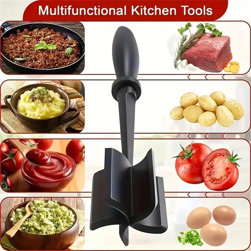 Meat Hamburger Chopper Heat Resistant Utensil Ground Beef Potato Masher Spatula gallery