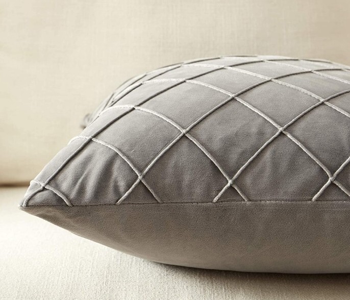 Checks Velvet Solid Plain Soft Cushion Cover Pillow Case Sofa Throw Home Decor gallery