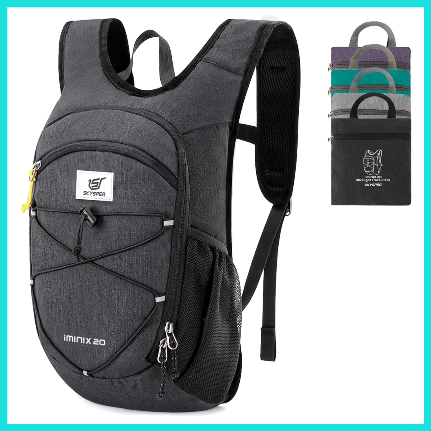 15L/20L Foldable Hiking Backpack Lightweight Packable Travel Daypack with Che...