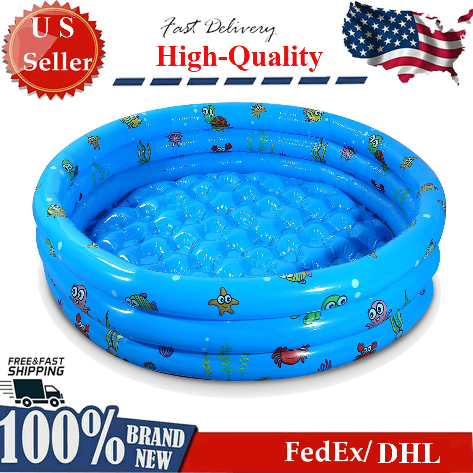 Kids Inflatable Swimming Pool Blow Up Children Family Yard Play Center Pool gallery