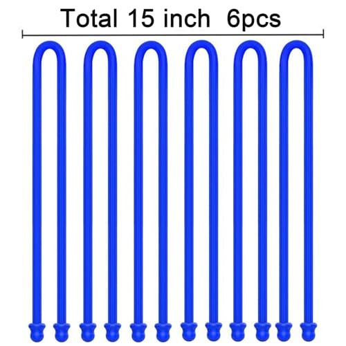 6Pcs 15-Inch Silicone Cable Tie, Steel-Core Twist Ties, Reusable 15 Inch - 6Pcs gallery