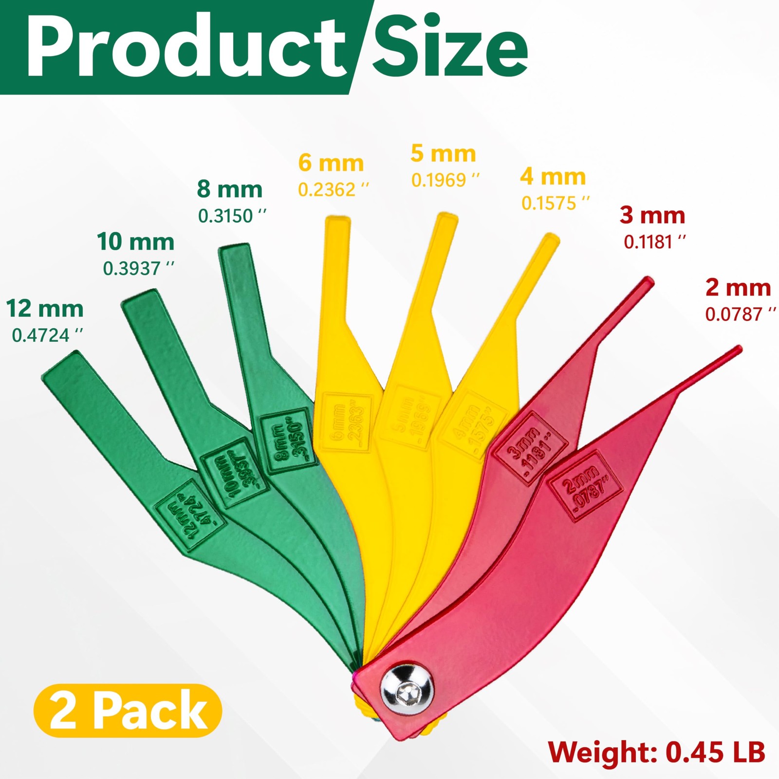 8 PCS Brake Lining Thickness Gauges, Brake Pad Measuring Tool, Color Coded Br... gallery