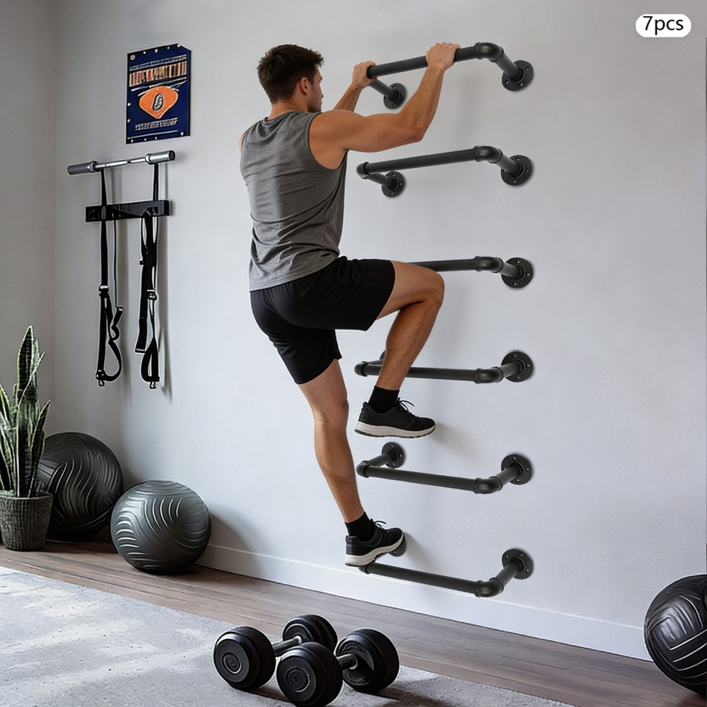 7 Pack Wall Mounted Emergency Escape Ladders Black Galvanized Pipe