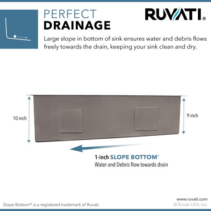 Ruvati 30-inch Slope Bottom Offset Drain Undermount Kitchen Sink - RVH7480 gallery