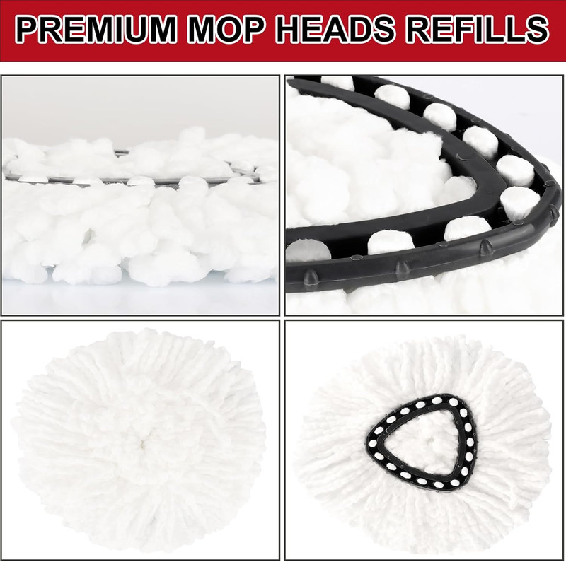 12 Pack Spin Mop Replacement Heads, 100% Microfiber Spin Mop Refill for Easy Wri gallery