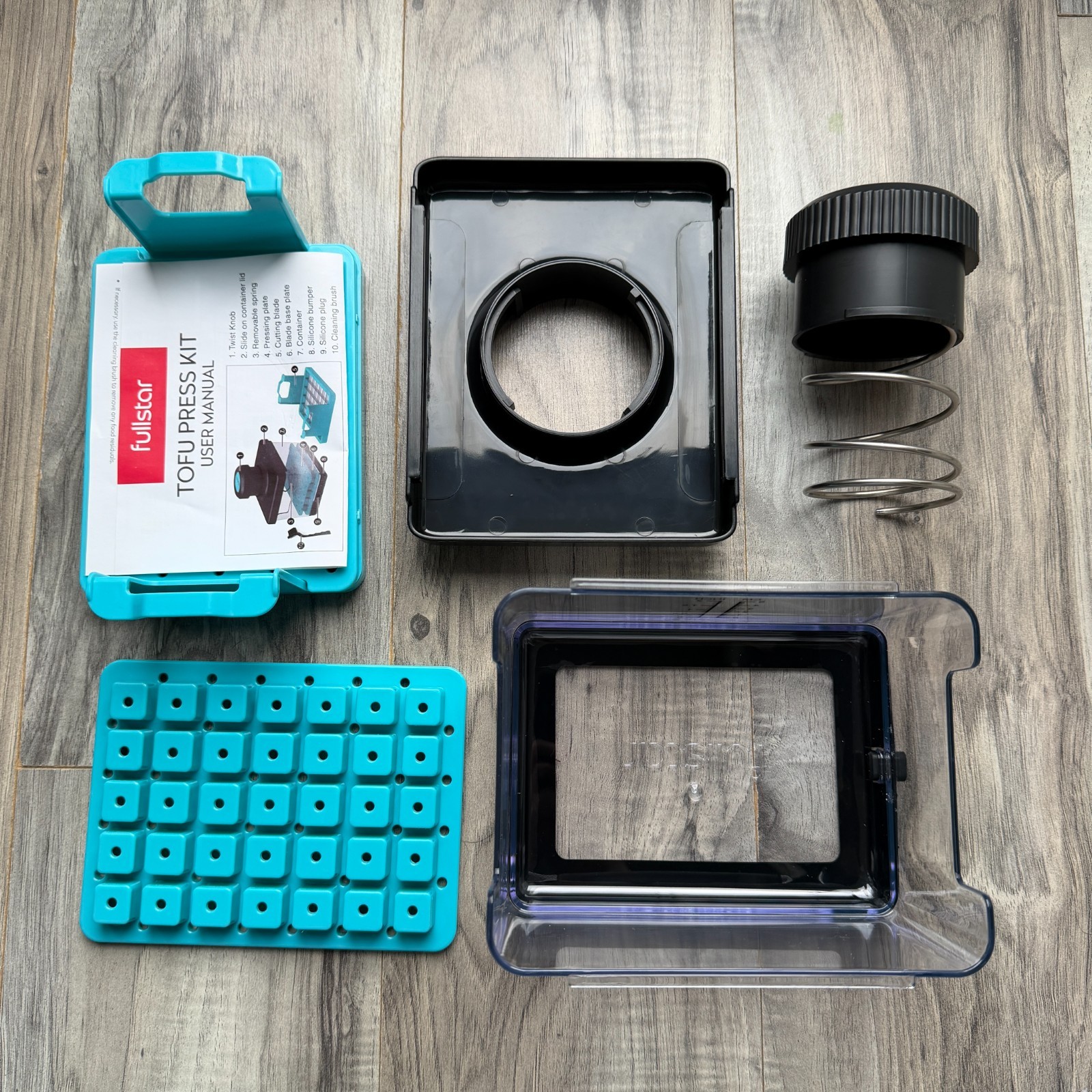 Fullstar Tofu Press Kit w Container Cutter Grid Vegan Kitchen Tool Bean Curd gallery