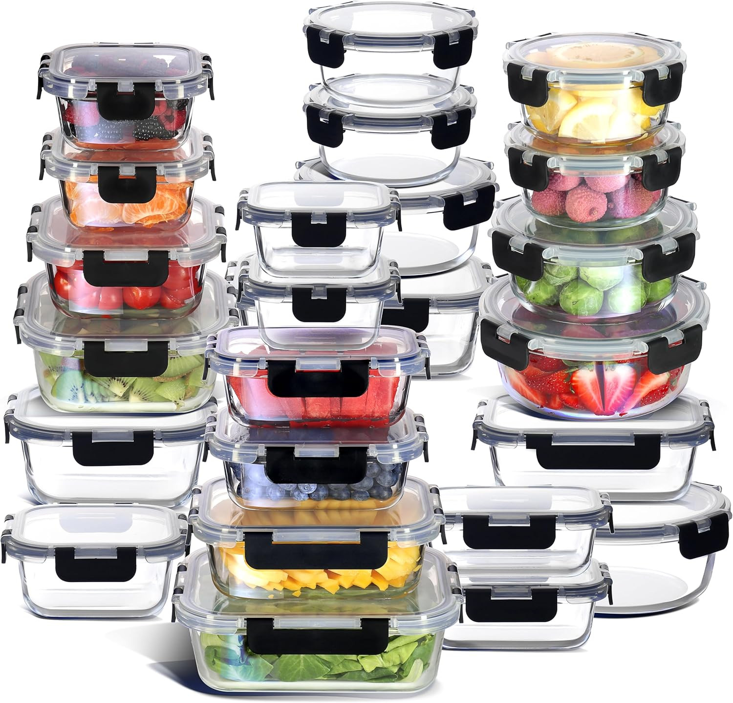48Pc Glass Storage Containers with Lids, 24 Set Glass Food Storage Containers wi gallery