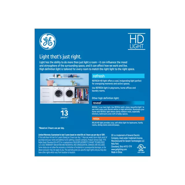 GE Refresh 40w Equiv 4w LED Bulbs CAC Candelabra Base Daylight Dimmable 3-Pack gallery