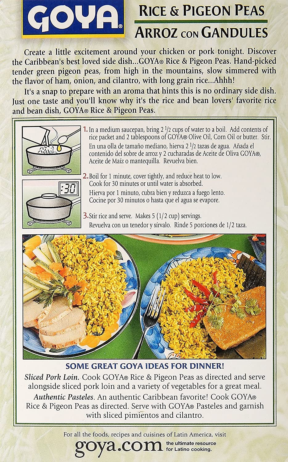 Goya Rice And Pigeon Peas Authentic Caribbean Recipe Arroz Con Gandules 7 Ounces gallery