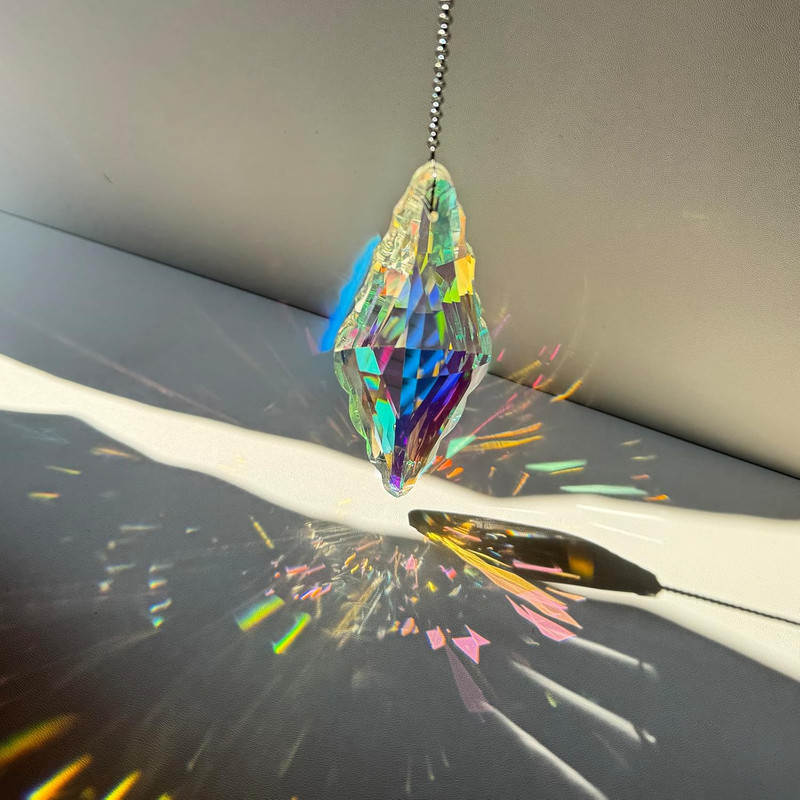 3PCS 5" Large Crystal Sun Catcher Prisms, Hanging Suncatchers with Glass Prism gallery