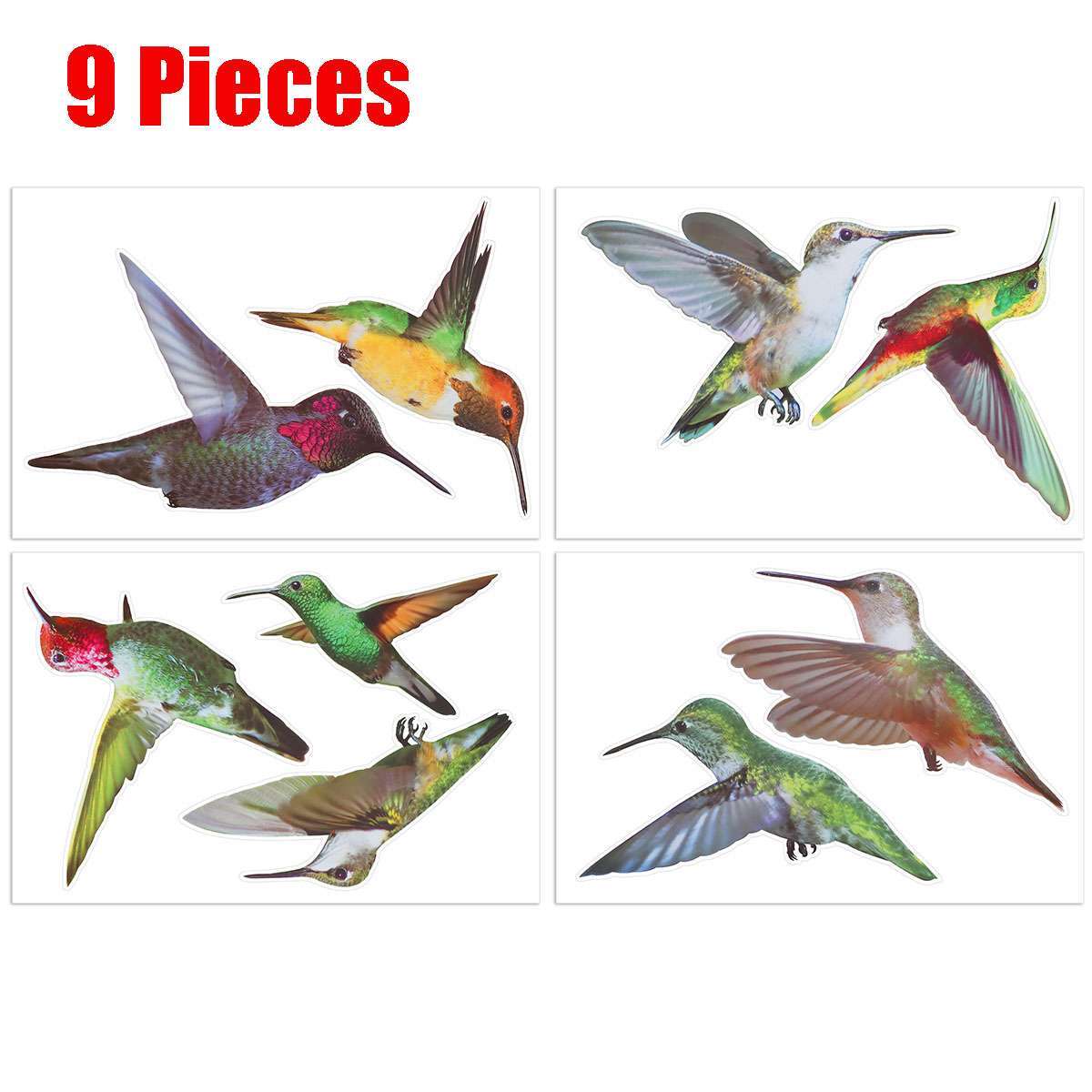 Large Anti Collision Window Decals for Bird Strikes, Stop Birds, 9 Pieces gallery