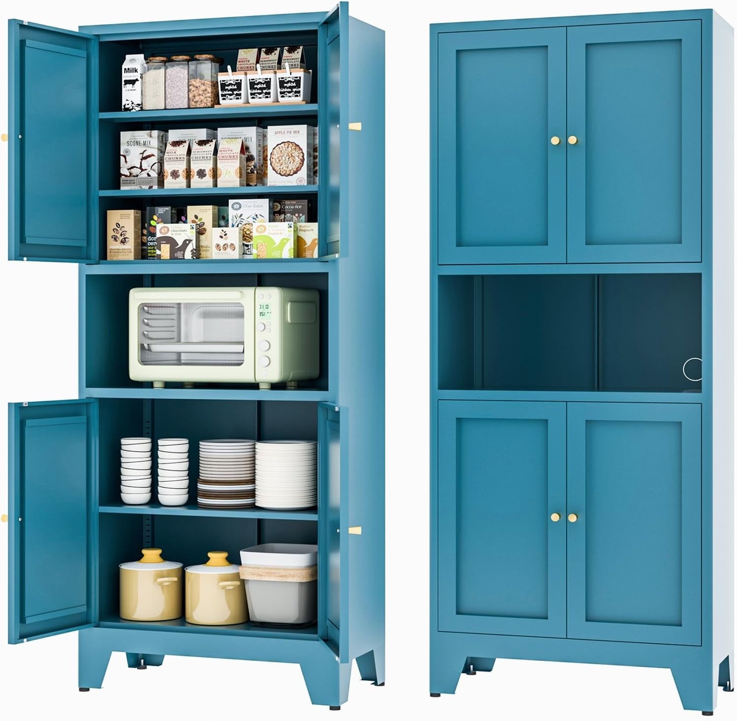Elegro 69" Metal Kitchen Pantry Cabinet,Microwave Stand For Kitchen,Dining room gallery