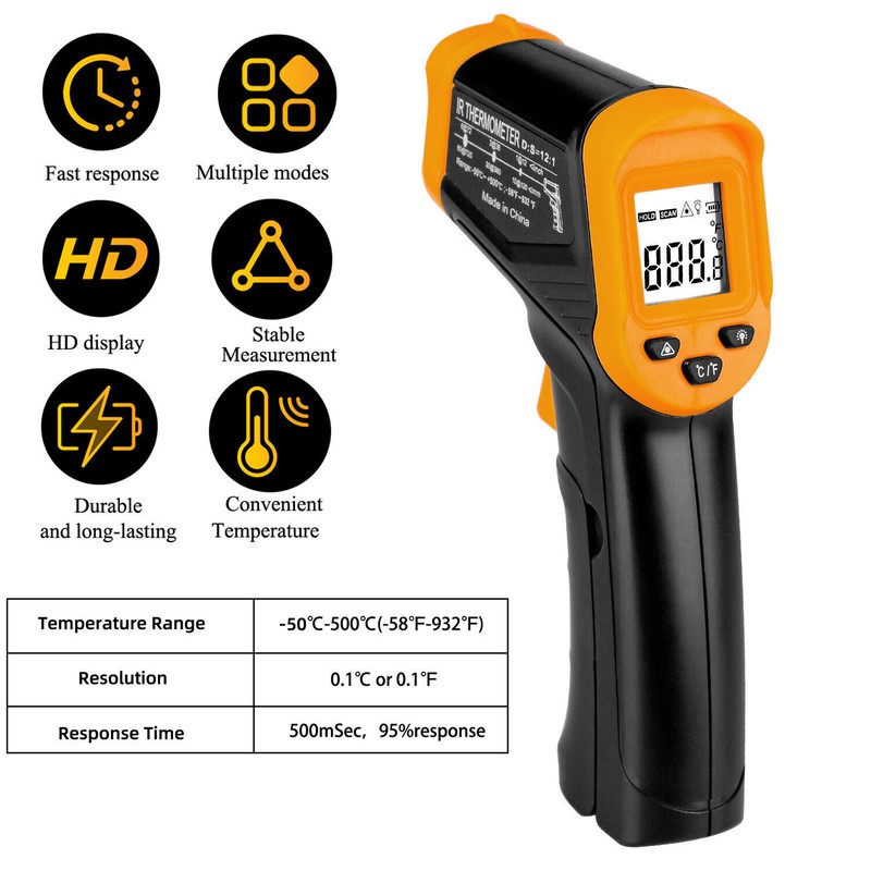Digital Infrared Thermometer Temperature Gun Laser IR Cooking -50°C-550°C US gallery