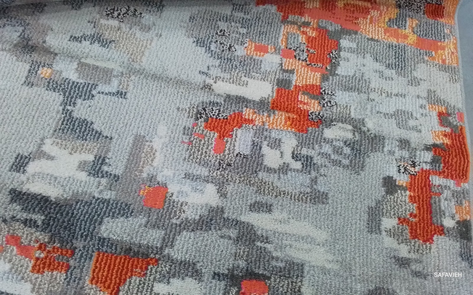 GREY / ORANGE 9' X 12' Back Stain Rug, Reduced Price 1172759991 MAD425H-9 gallery