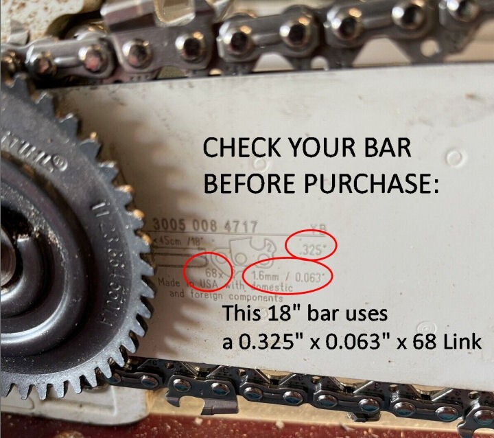 SOLID CARBIDE Chainsaw Chain Fits 18" Stihl 26RS-74 0.325" 0.063" 74DL SEE VIDEO gallery