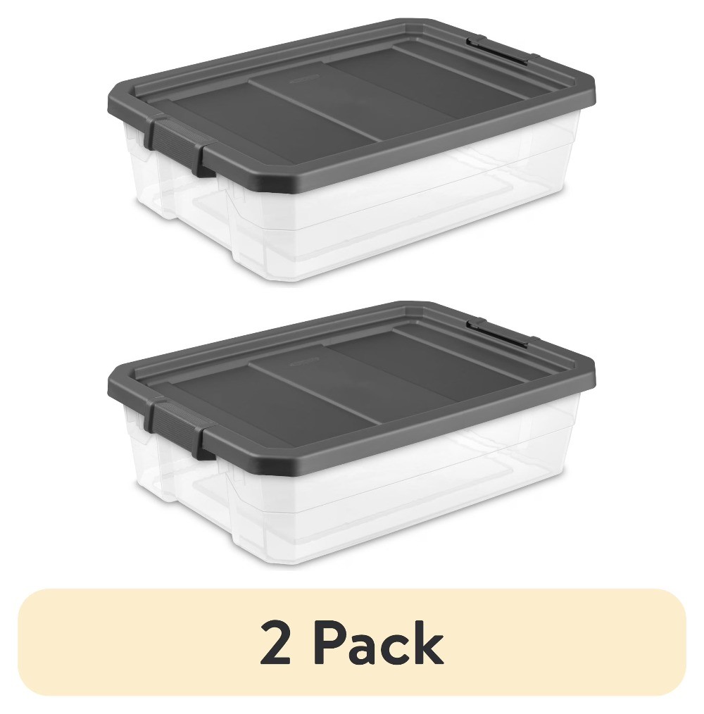 40 Quart Medium Stackable Storage Bin, Clear Plastic Underbed Storage Container gallery