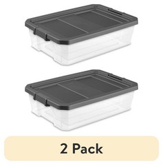 40 Quart Medium Stackable Storage Bin, Clear Plastic Underbed Storage Container