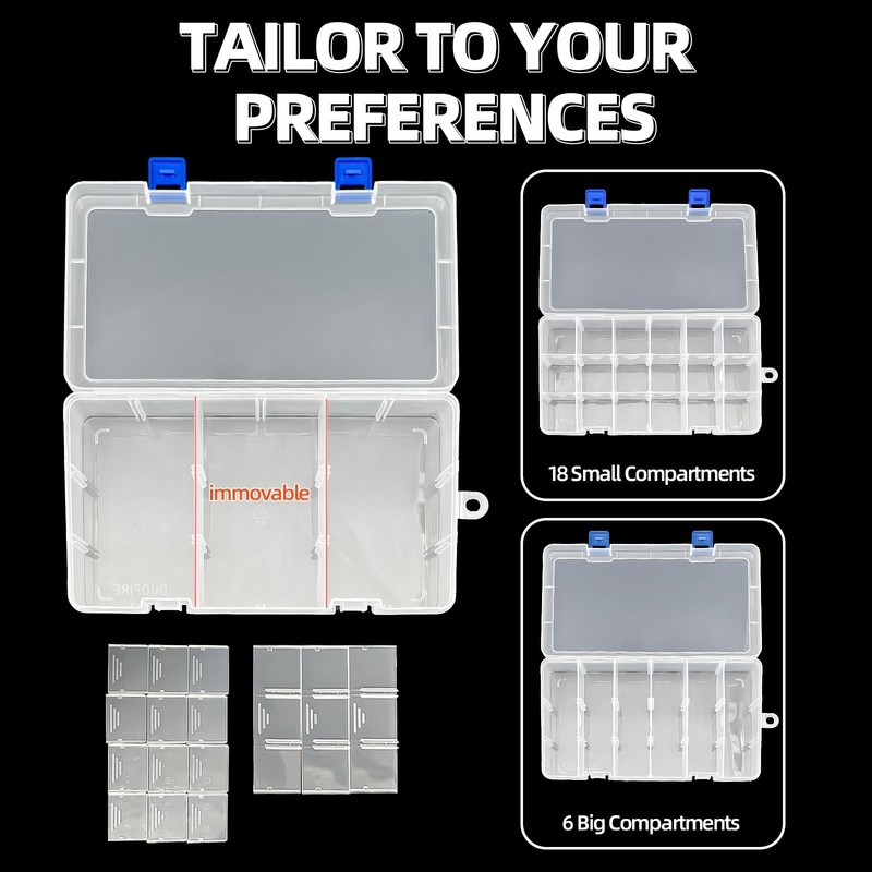 Plastic Organizer Container Storage Adjustable Divider Removable Grid Compart... gallery