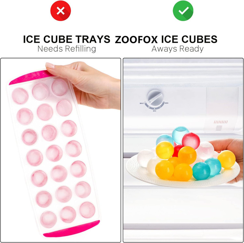 200 Pack Reusable Ice Cubes for Drinks, Colored Plastic, round for Cocktails, Wi gallery